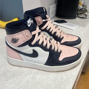 Nike Women's Jordan’s High-Top Sneakers in Pink, Black & White
